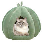 Pumpkin Cat Bed Deep Sleep Comfort House Enclosed