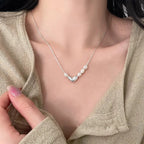 925 Silver Pearl Simple Elegant Thin Chain Pendant Necklace