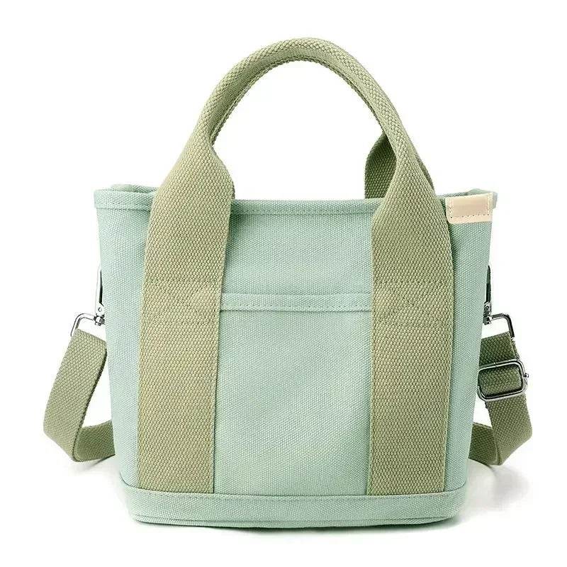 Small Bag with Zipper This Thousand Layer Bags Small Lady Single Shoulder Portable Thickened Canvas Mobile Phone Bucket Tote Bag