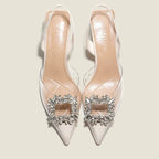 Summer New Women Shoes Transparent Slim Heel Toe Sandals Fashion Pointed High Heel Single Shoes for Women Zapatos De Mujer - Imbasat