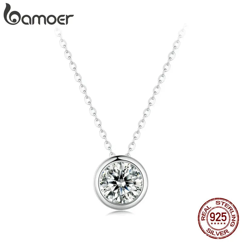 Carat Bazel Moissanite Necklace 925 Sterling Silver