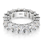 ANZIW 925 Sterling Silver Full Eternity Ring 6x4mm Radiant Cut 5A Zircon Band