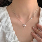 925 Silver Pearl Simple Elegant Thin Chain Pendant Necklace