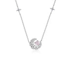 ANENJERY Heart Shaped Zircon Star Moon Necklace female New Fashion Exquisite Simple