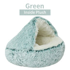 Winter Plush Pet Cat Bed Round