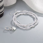 925 Silver Pearl Simple Elegant Thin Chain Pendant Necklace