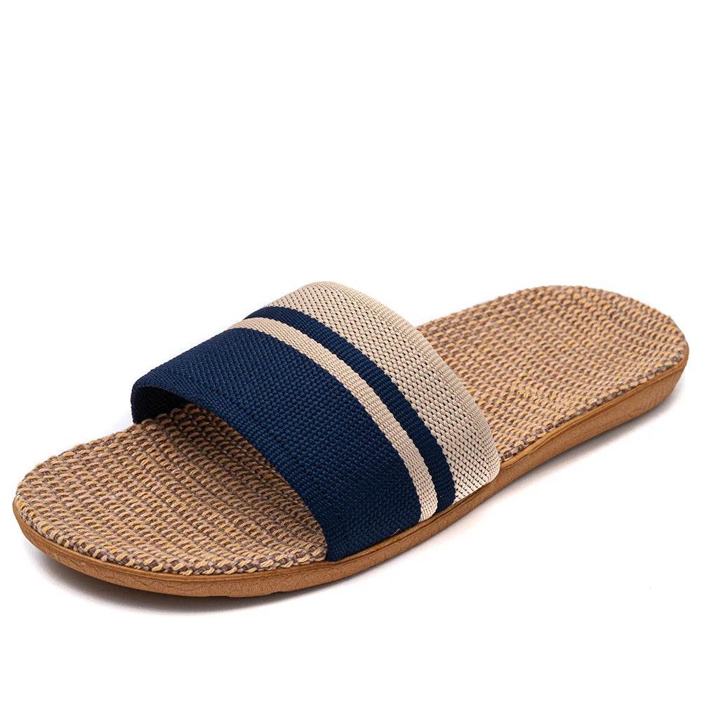 36-45 Flat Sandals Beach Slippers Summer Home Linen Lightweight Eva Non-Slip Slides For Men Women Indoor Outdoor Flip Flops - Imbasat