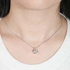 925 Sterling Silver Necklace D2.10CT 8mm&3mm Bezel Setting Round Cut Moissanite
