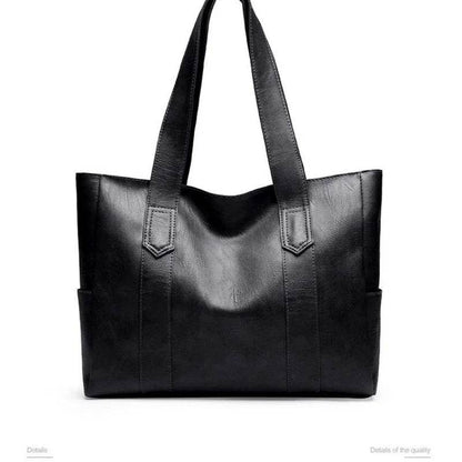 New Casual PU Leather Large Capacity Tote Bags for Women Fashion Solid Color Zipper Female Shoulder Bag Ladies Handbag