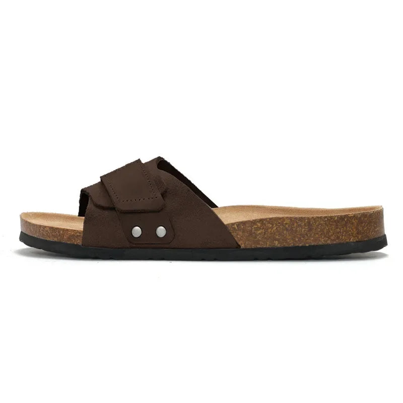 Summer Flat Cork Slipper Softwood Beach Casual Nubuck  Platform Shoes
