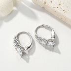 Anziw Luxury 1.86CTW 5mm Moissanite Drop Hoop Earrings Real 925 Silver