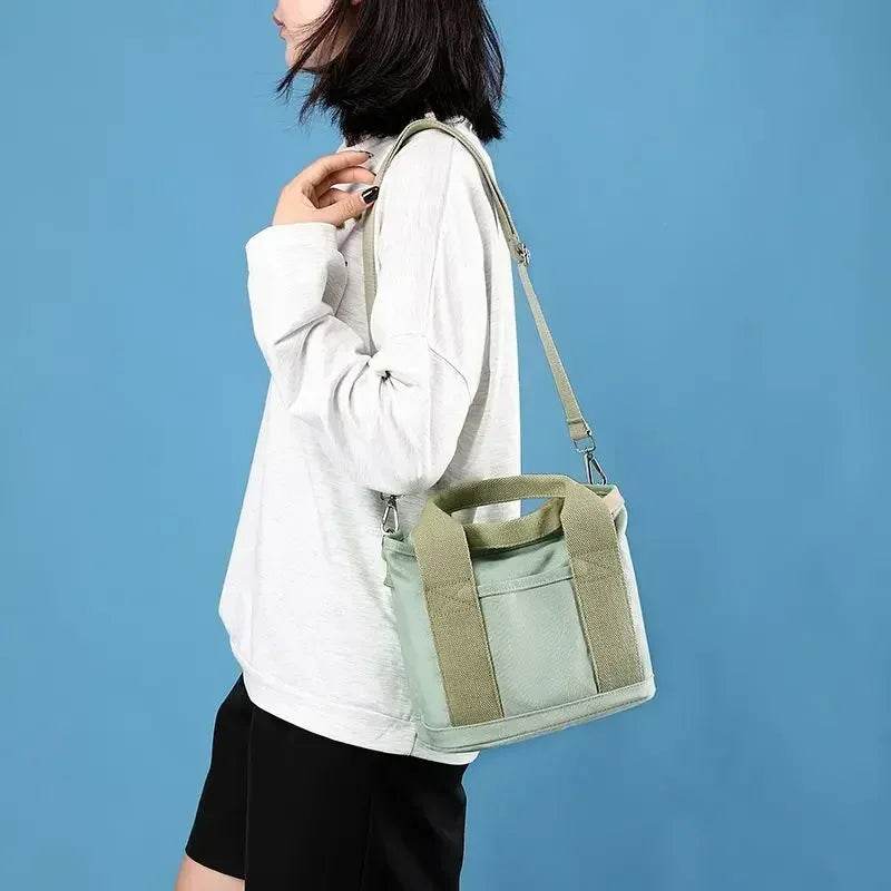 Small Bag with Zipper This Thousand Layer Bags Small Lady Single Shoulder Portable Thickened Canvas Mobile Phone Bucket Tote Bag - Imbasat