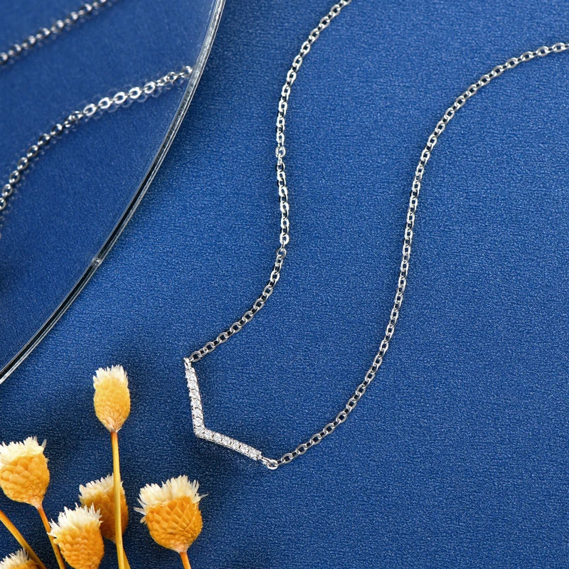 925 Sterling Silver 1mm Moissanite Pendant Necklace