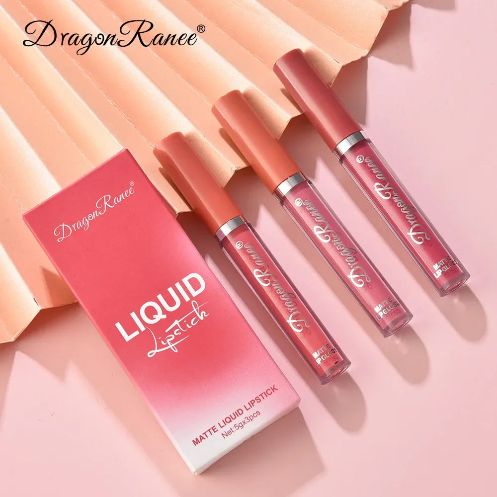 3 PCS Liquid Lipsticks Set Long Lasting Make Up Korean