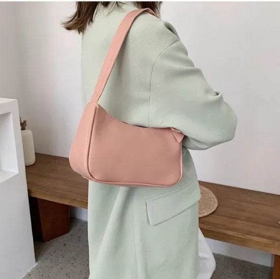 Handle Bag Women Retro Handbag PU Leather Shoulder Totes Underarm Vintage Top Handle Bag Female Small Subaxillary Bags Clutch - Imbasat