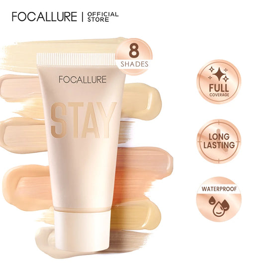 FOCALLURE Pore-Blurring Matte Foundation Cream Lightweight Oil-Control Waterproof Longlasting Face Concealer Makeup Cosmetics