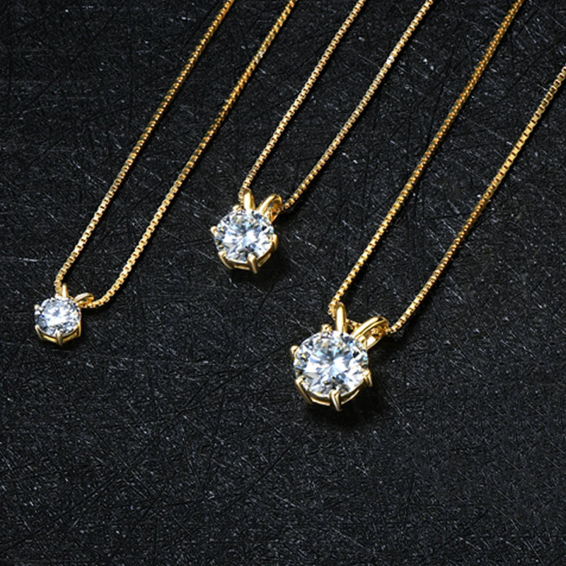 IOGOU Real 925 Silver Moissanite Jewelry Set Gold