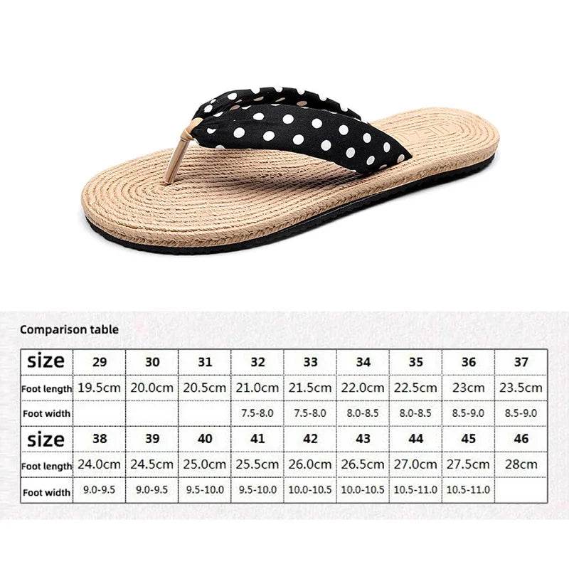 Ladies Summer Fashion Weave Women Beach Flip-Flops Non-Slip Flat Ladies Outdoor Soft Slippers Women's Simple Flip-Flop - Imbasat