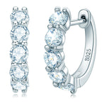 Anziw 14k Gold Plated Hoop Earrings 3.5mm D Color 925 Sterling Silver Moissanite