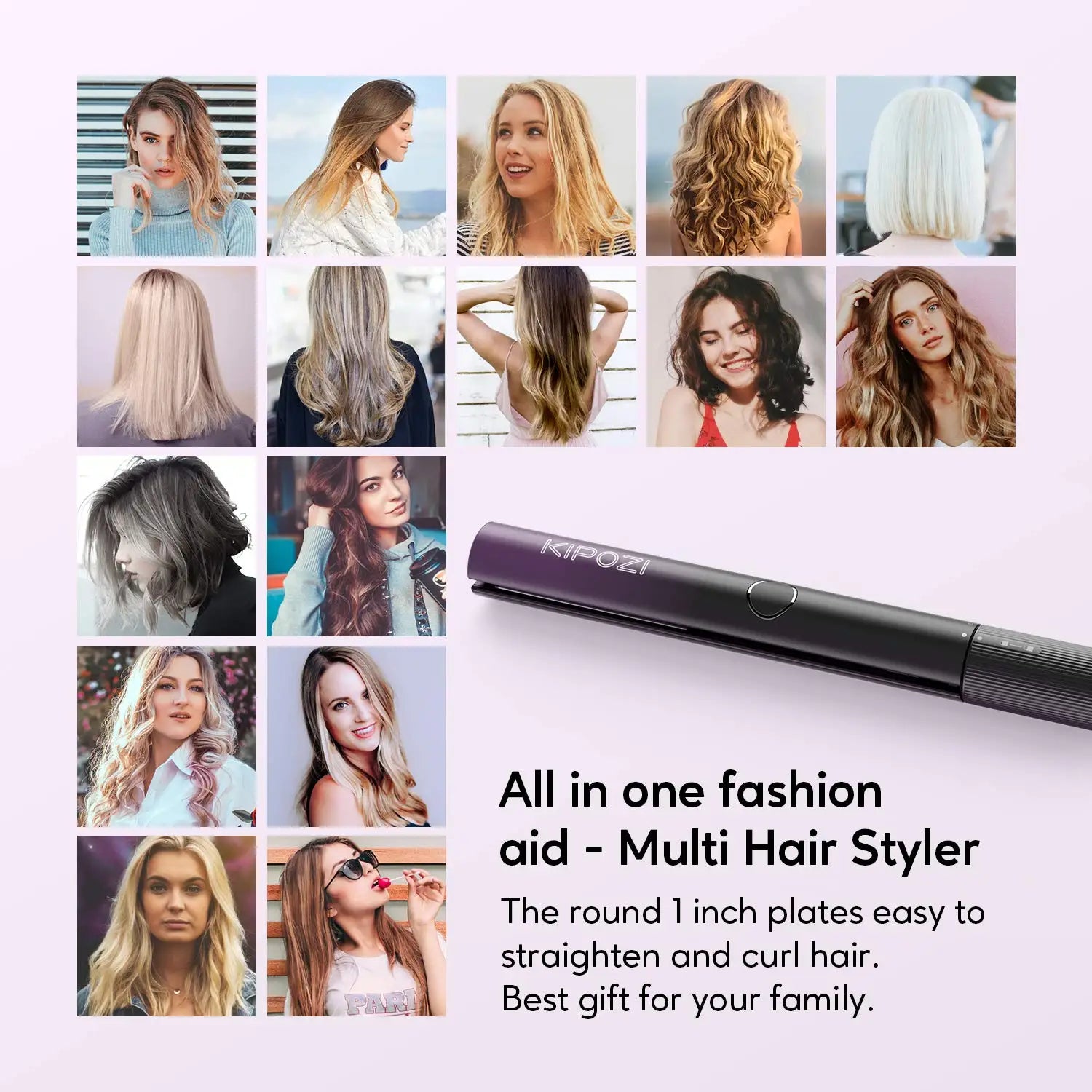 KIPOZI V7 Pro Hair Straightener Curler