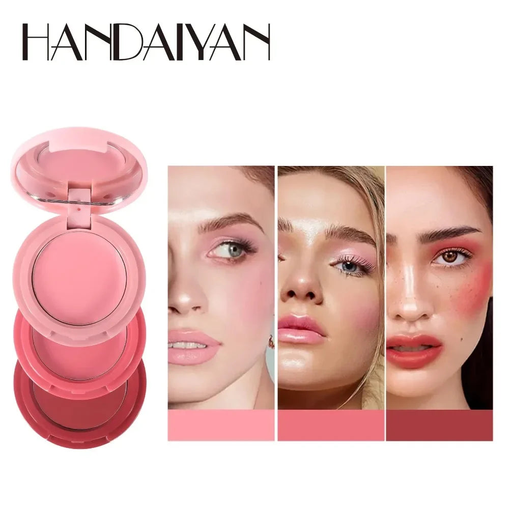 3 in 1 Tinted Blush Stick Face Pink Cream Cheek Blusher