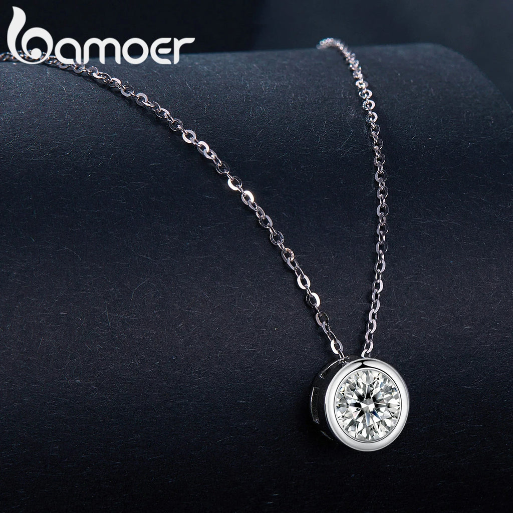 Carat Bazel Moissanite Necklace 925 Sterling Silver