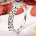 3mm 7 Stones D Color Moissanite Eternity Bands Simply Stackable Silver Sterling