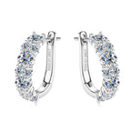 Anziw 2.76CTTW. Moissanite Earrings Luxury 925 Sterling Silver Hoop Stud Earrings