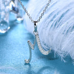 Anziw Name Necklace 26 Letter Initial Moissanite Pendant Real Silver 925