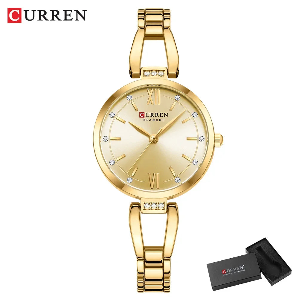 CURREN Luxury Watch For Woman High Quality Diamond Ladies Quartz Watch Waterproof Stainless Steel Women Watches reloj+box