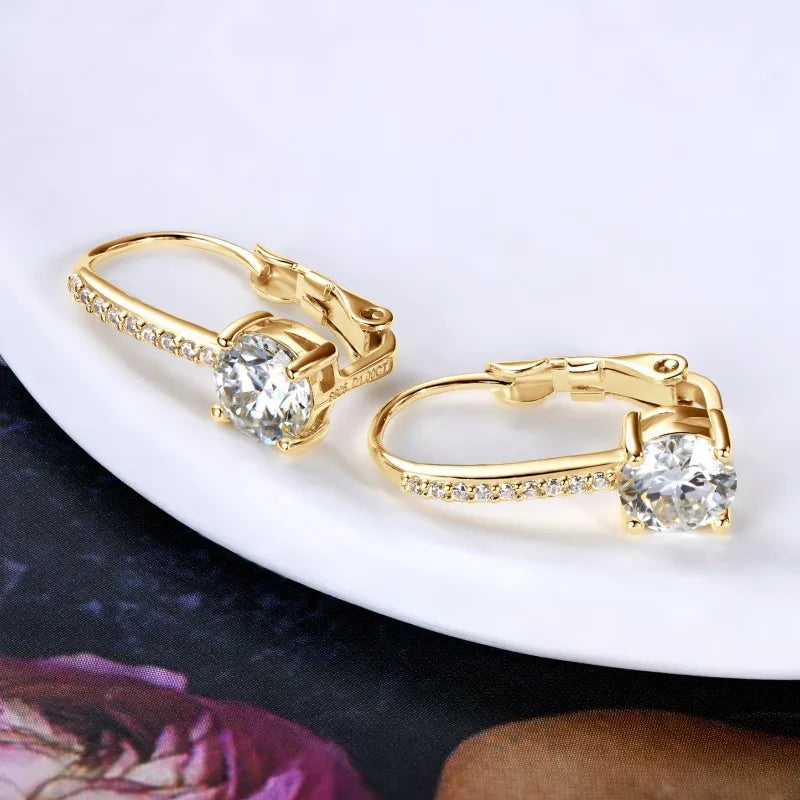 6.5mm D Moissanite Clip On Earrings 925 Sterling Silver