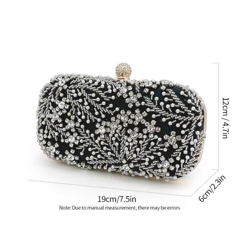Women Clutch Bag High-class Ladies Coin Purse Niche Party Handbag Dinner Bags Dress Bridesmaid Bag Hand-beaded Pearl Wallet - Imbasat