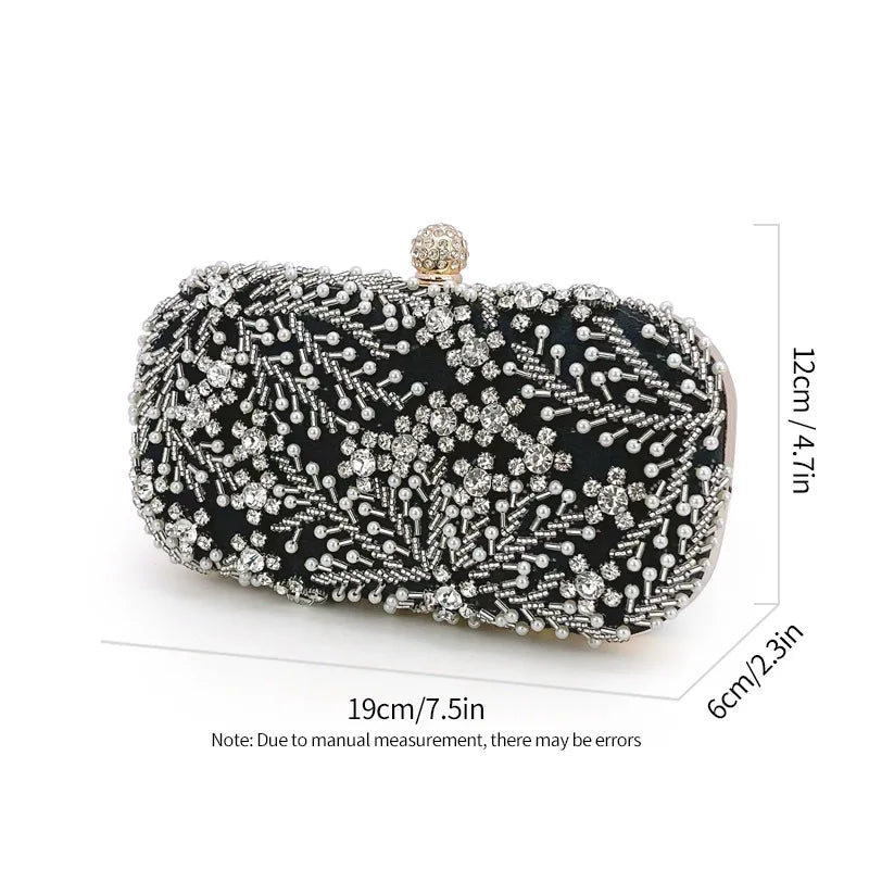 Women Clutch Bag High-class Ladies Coin Purse Niche Party Handbag Dinner Bags Dress Bridesmaid Bag Hand-beaded Pearl Wallet