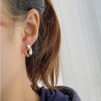 Anziw Micro Paved Full Moissanite Hoops Earrings Silver 925 Dazzling Diamond