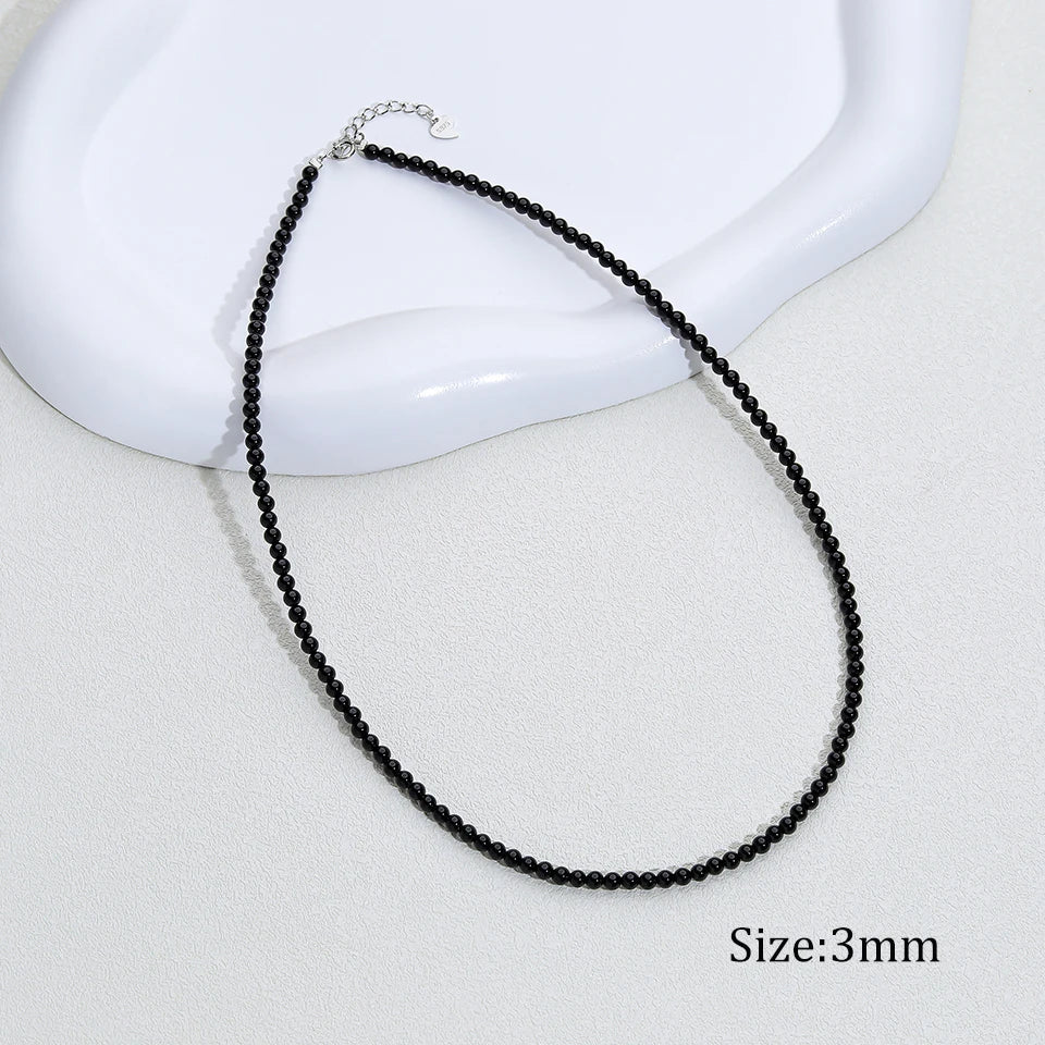 925 Sterling Silver 6mm Pearl Necklace For Women Jewelry On Neck  Pearl Bead Choker Cheap Items With Party Gift