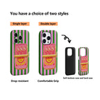 Sardines Green Pink Stripe iPhone Case Must-Have Double Layer Cover