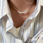 925 Silver Pearl Simple Elegant Thin Chain Pendant Necklace