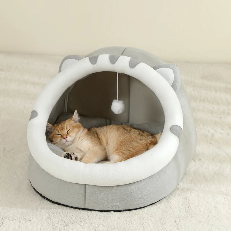 Cat Bed Warm Pet House Kitten Cave Cushion