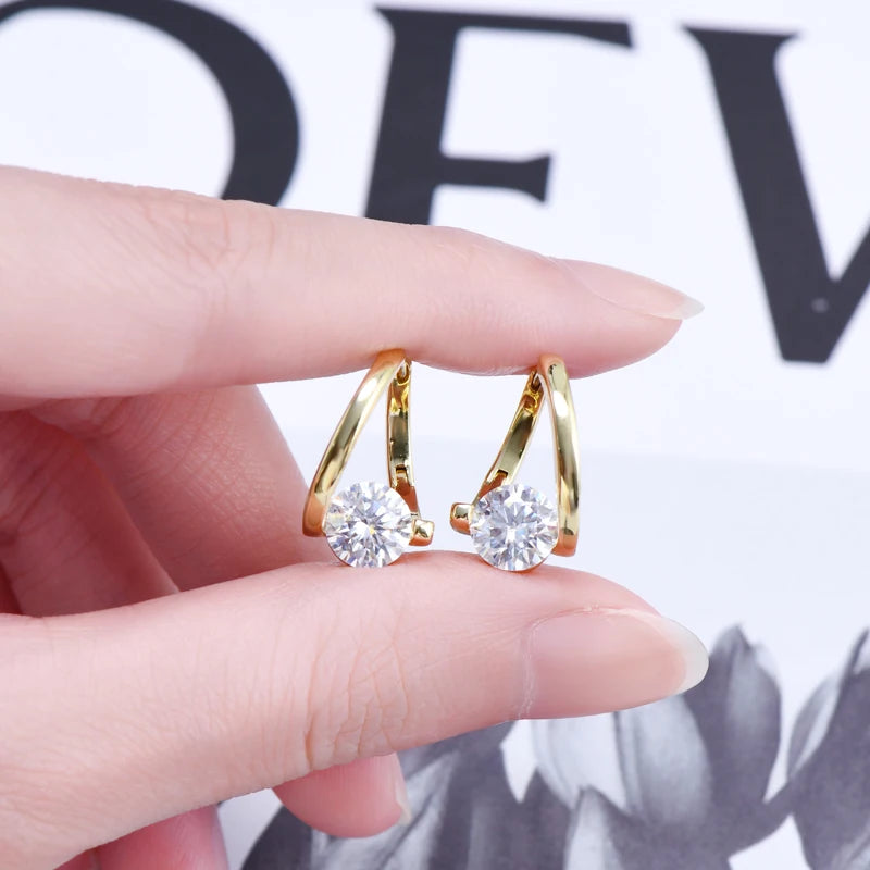 Anziw 1.0ct 6.5mm VVS1 Moissanite Twist Hoop Earrings 925 Sterling Silver