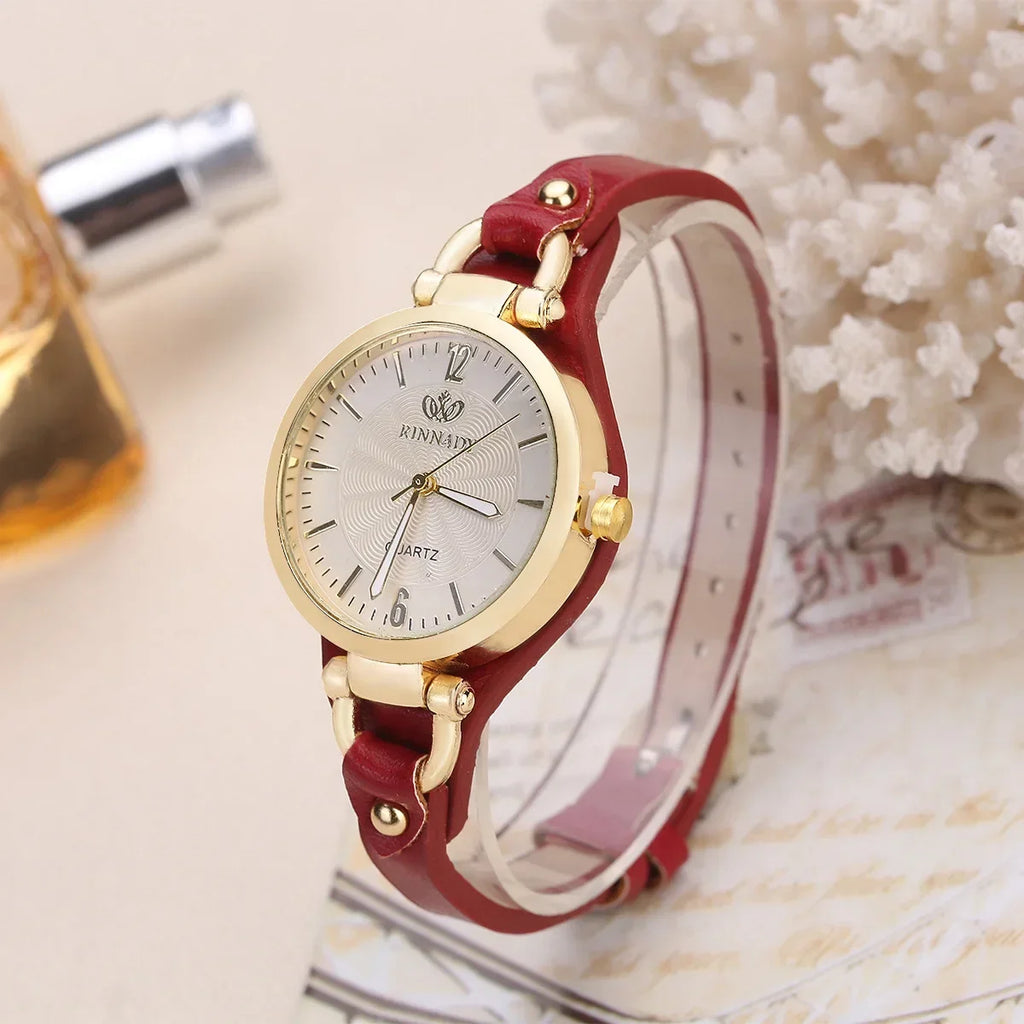 Quartz Watch Women PU Leather