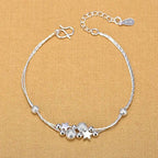 925 Sterling Silver Bracelet Partial Pearls Knots Bracelets for Women Fashion Luxury Design Bead Charm Bracelet Party Jewelry - Imbasat