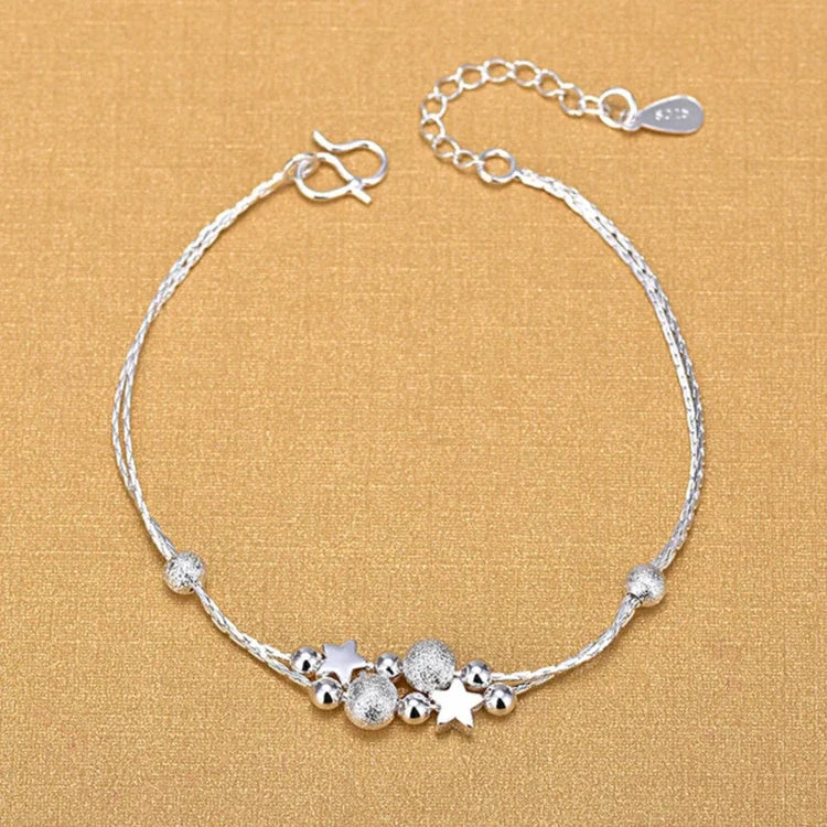 925 Sterling Silver Bracelet Partial Pearls Knots Bracelets for Women Fashion Luxury Design Bead Charm Bracelet Party Jewelry