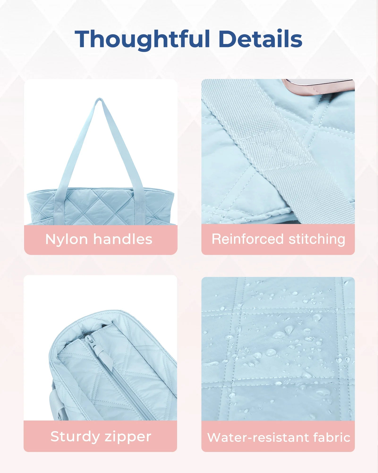 BAGSMART Tote Bag, Puffer Tote Bag