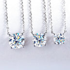 Smyoue White Gold Plated 1-10CT Moissanite Necklace