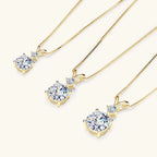 Anziw 1CT 2CT 3CT Moissanite Pendant Necklace