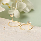 Anziw 925 Silver Circle Piercing Earrings 4mm 0.3ct Moissanite Earring