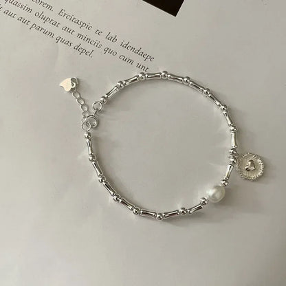 925 Sterling Silver Bracelet Partial Pearls Knots Bracelet for Women Simple Fashion Party Wedding Jewelry Girl Birthday Gifts