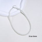 925 Sterling Silver 6mm Pearl Necklace Bead