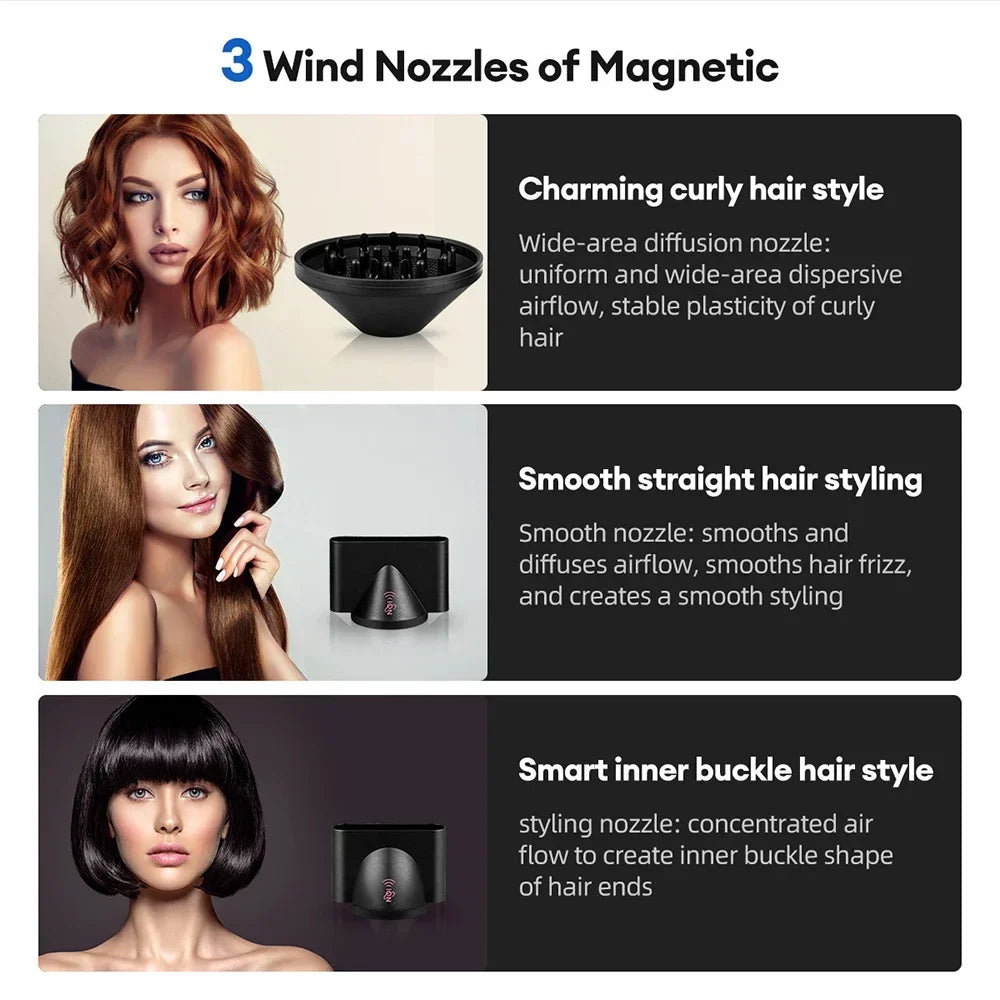 110000RPM Professional Hair Dryer Brushless Negative Ions Blow Dryer Super Powerful Wind Lownoise Salon 1600W Electric Blower