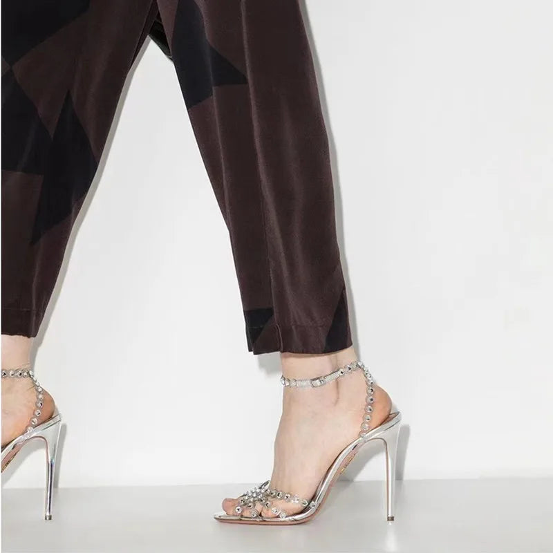 Sequined Crystal Spike High heels